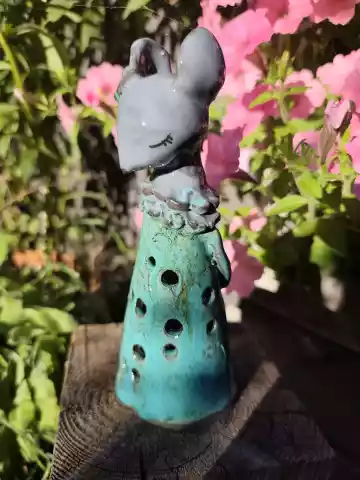 Myszka ceramiczna lampion