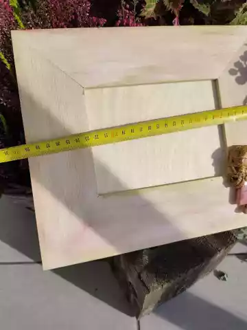 Ramka drewniana na zdjęcie z aniołem ceramicznym