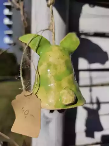 Dzwonek zając ceramiczny
