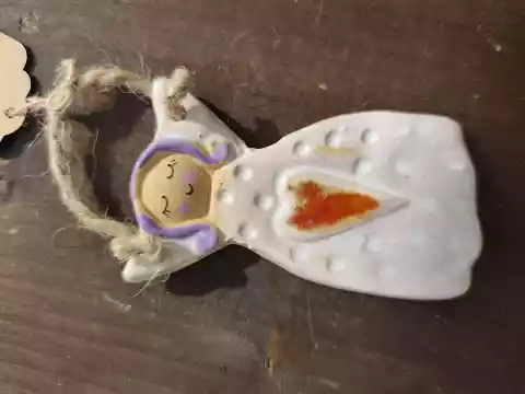 Anioł ceramiczny mała zawieszka