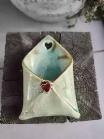 koperta ceramiczna zawieszka w kolorze liść mięty
