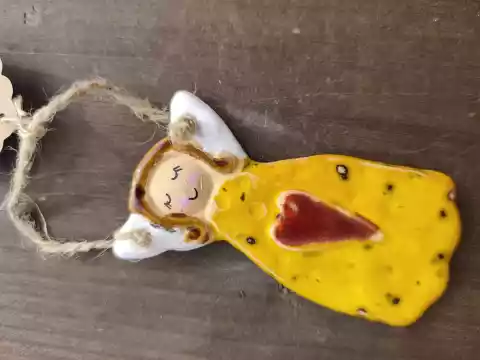 Anioł ceramiczny mała zawieszka