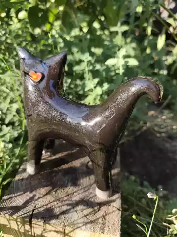 Czarny kot ceramiczny duży