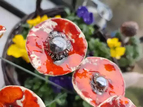 kwiaty ceramiczne 5 szt