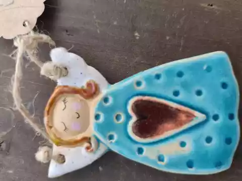 Anioł ceramiczny mała zawieszka