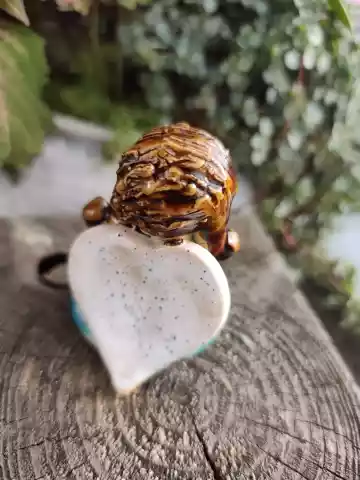 Aniołek ceramiczny w turkusowej sukience