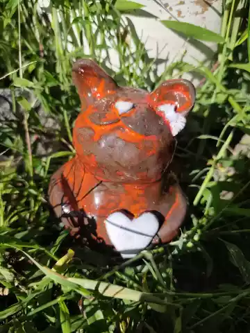 Skarbonka ceramiczna kot z sercem