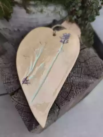 Serce ceramiczne z lawendą zawieszka