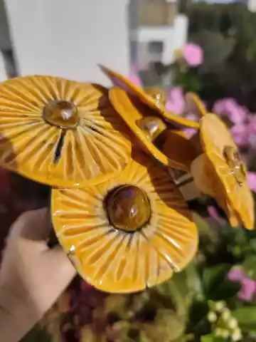 Ceramiczne kwiaty morelowe