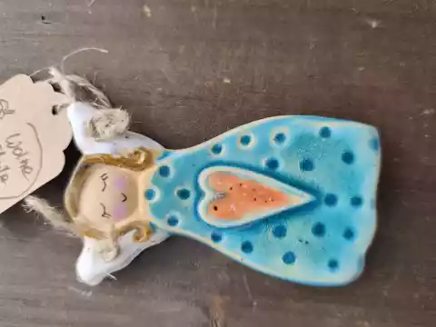 Anioł ceramiczny mała zawieszka