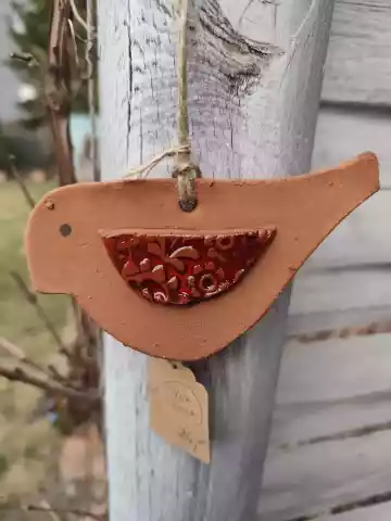 Ptaszek ceramiczny zawieszka