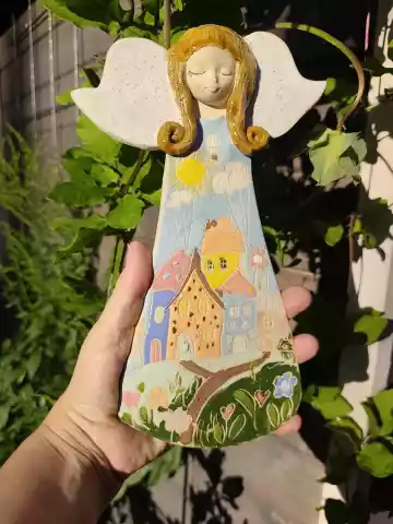 Anioł ceramiczny - bajkowe miasto