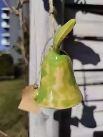 Dzwonek zając ceramiczny