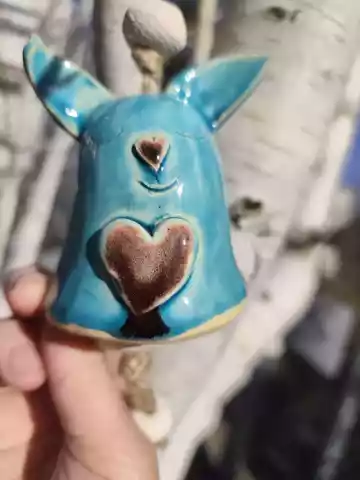 dzwonek zając ceramiczny