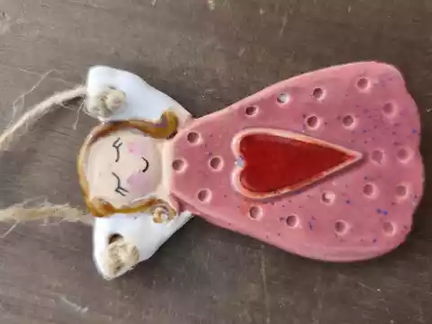 Anioł ceramiczny mała zawieszka