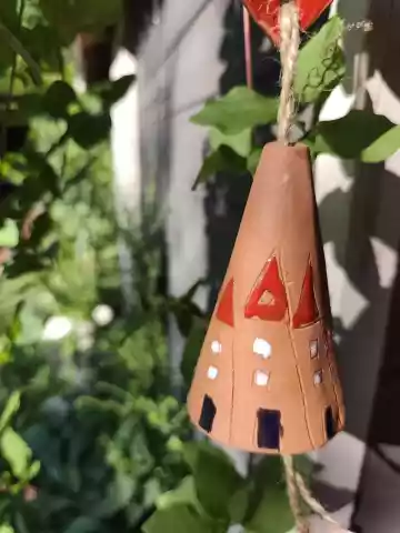 Dzwonek ceramiczny z ptaszkiem