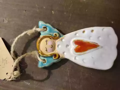 Anioł ceramiczny mała zawieszka