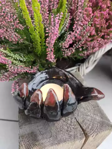 Dłoń ceramiczna Halloween podstawek pod świecę