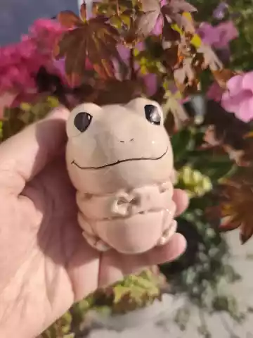 Żaba ceramiczna różowa