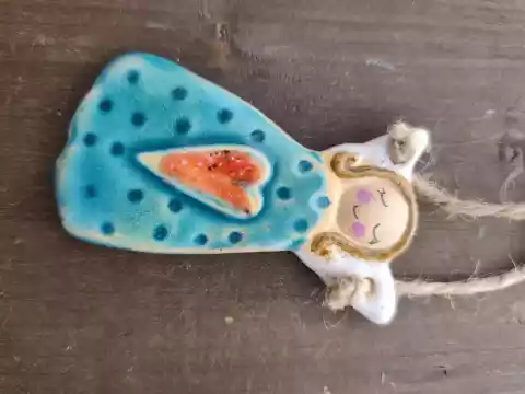 Anioł ceramiczny mała zawieszka