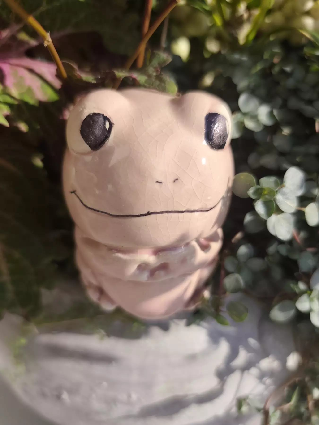 Żaba ceramiczna różowa
