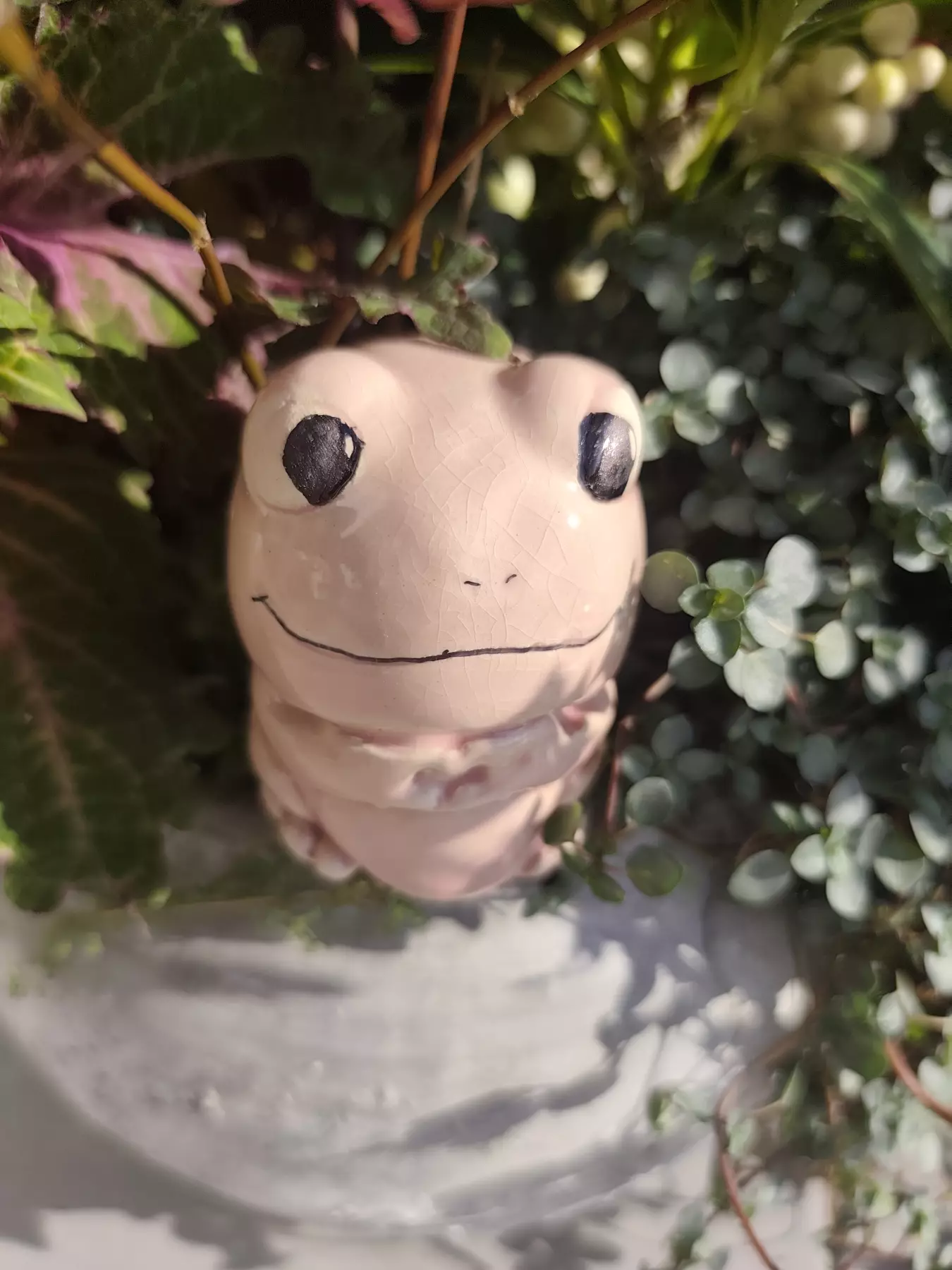 Żaba ceramiczna różowa
