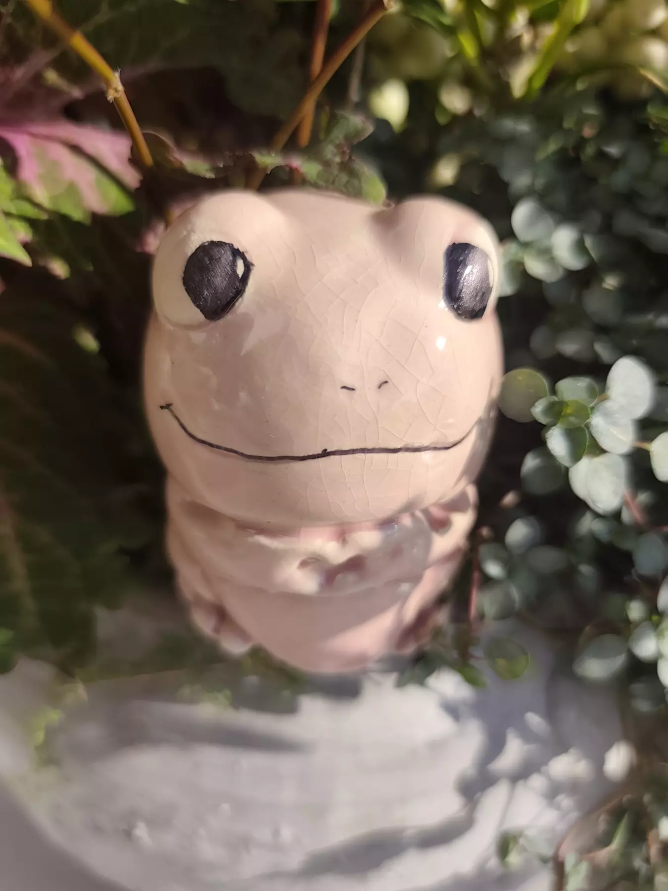 Żaba ceramiczna różowa