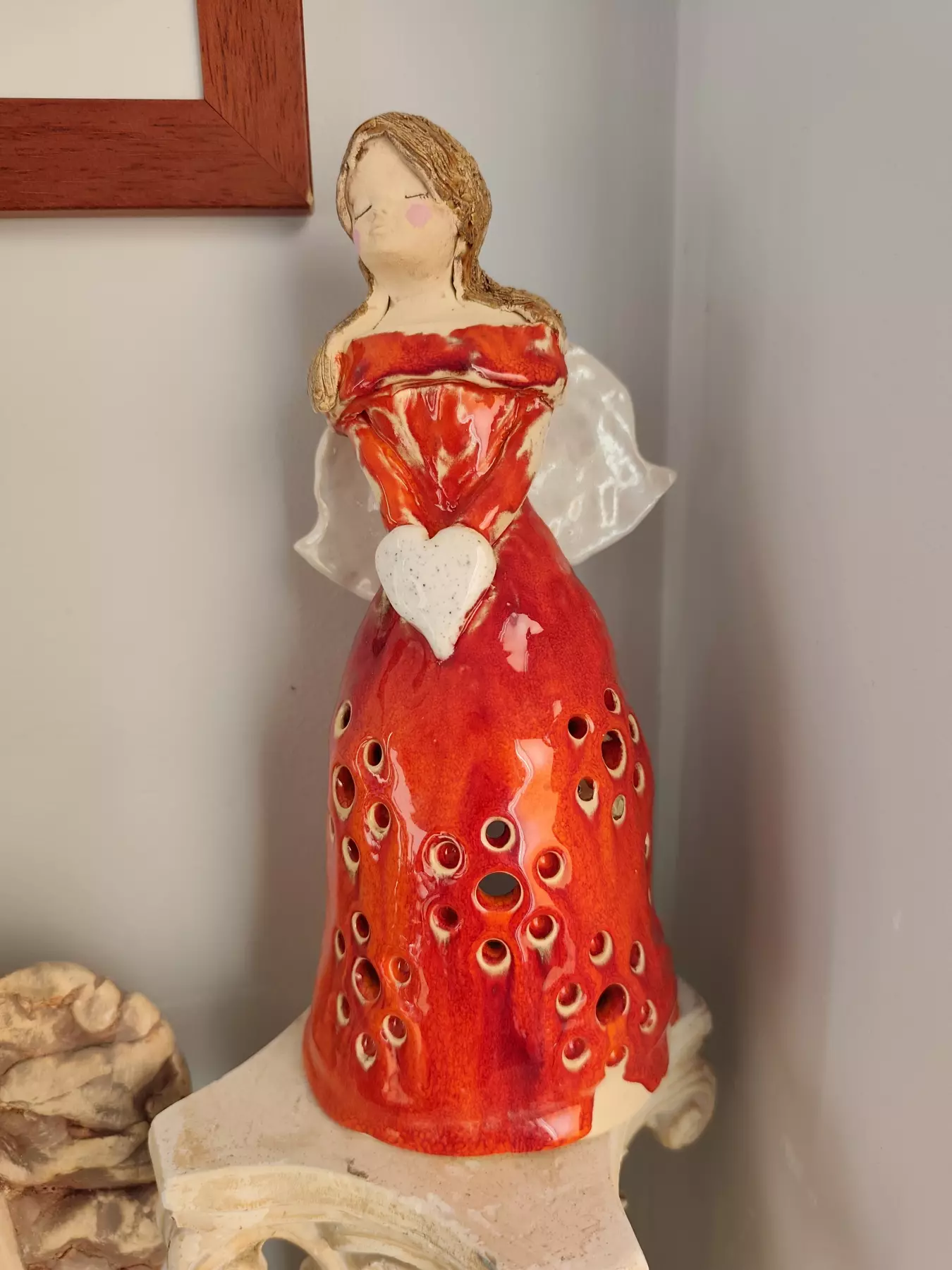 anioł ceramiczne lampion