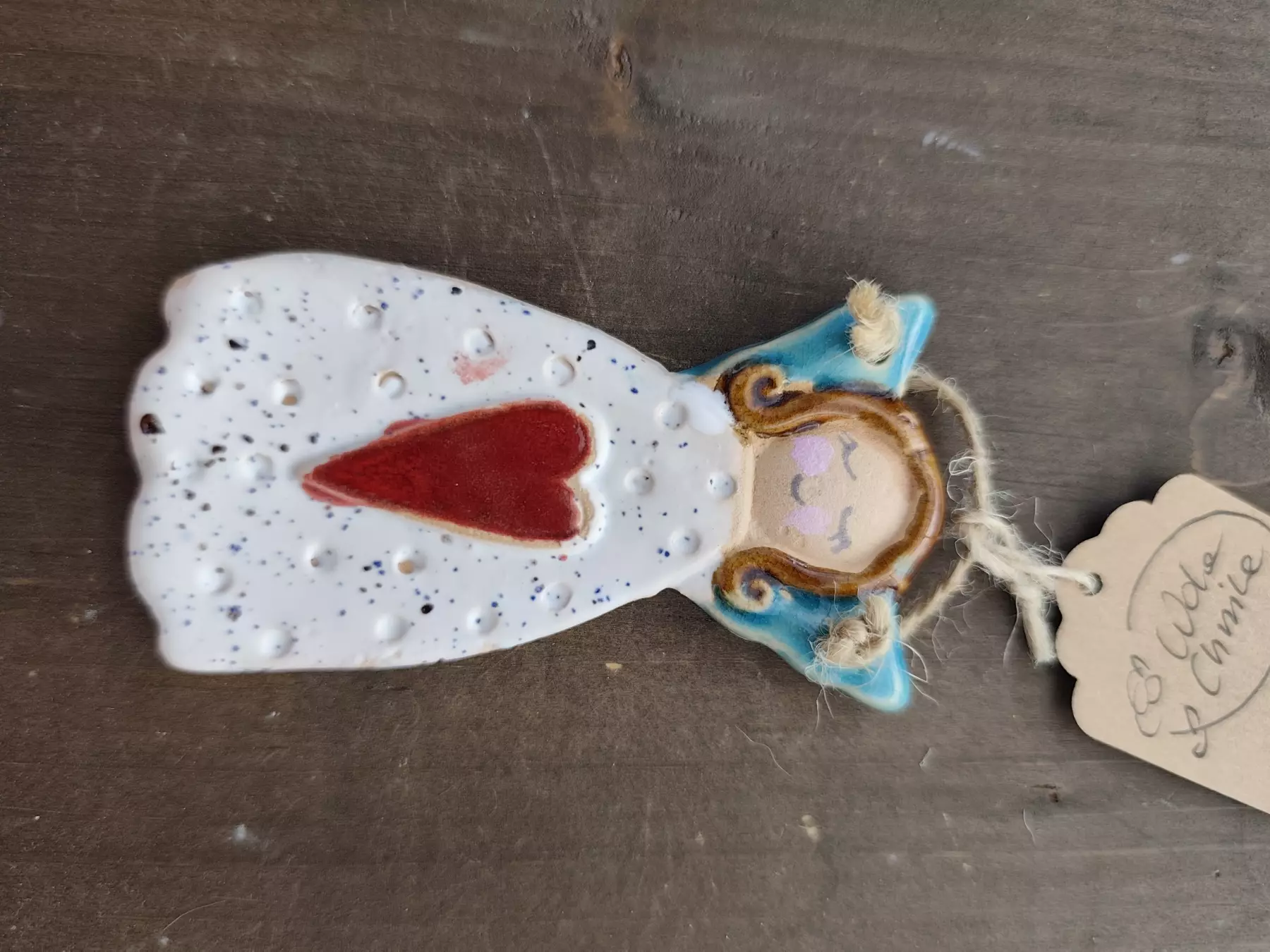 Anioł ceramiczny mała zawieszka