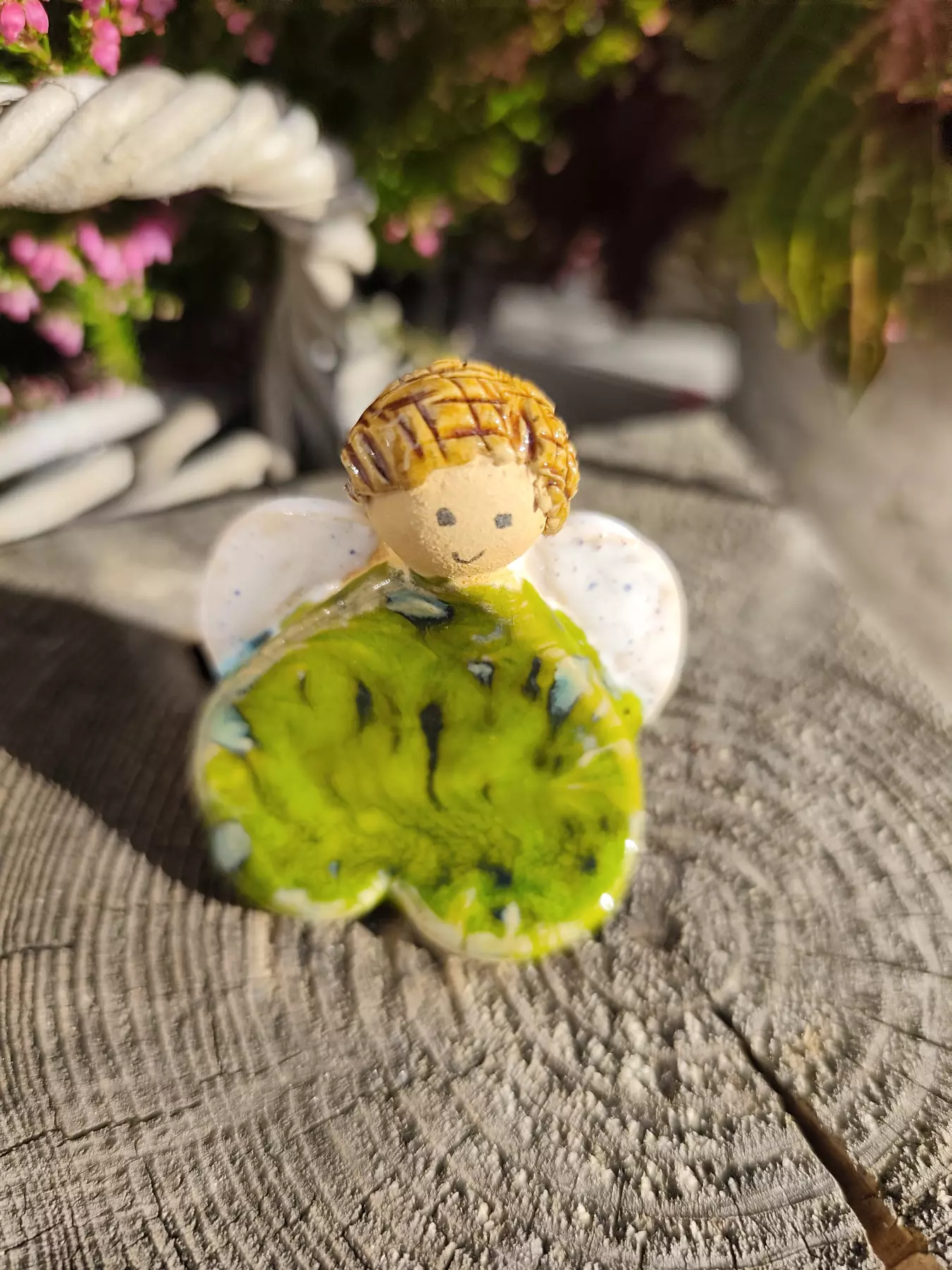 Anioł ceramiczny serduszko
