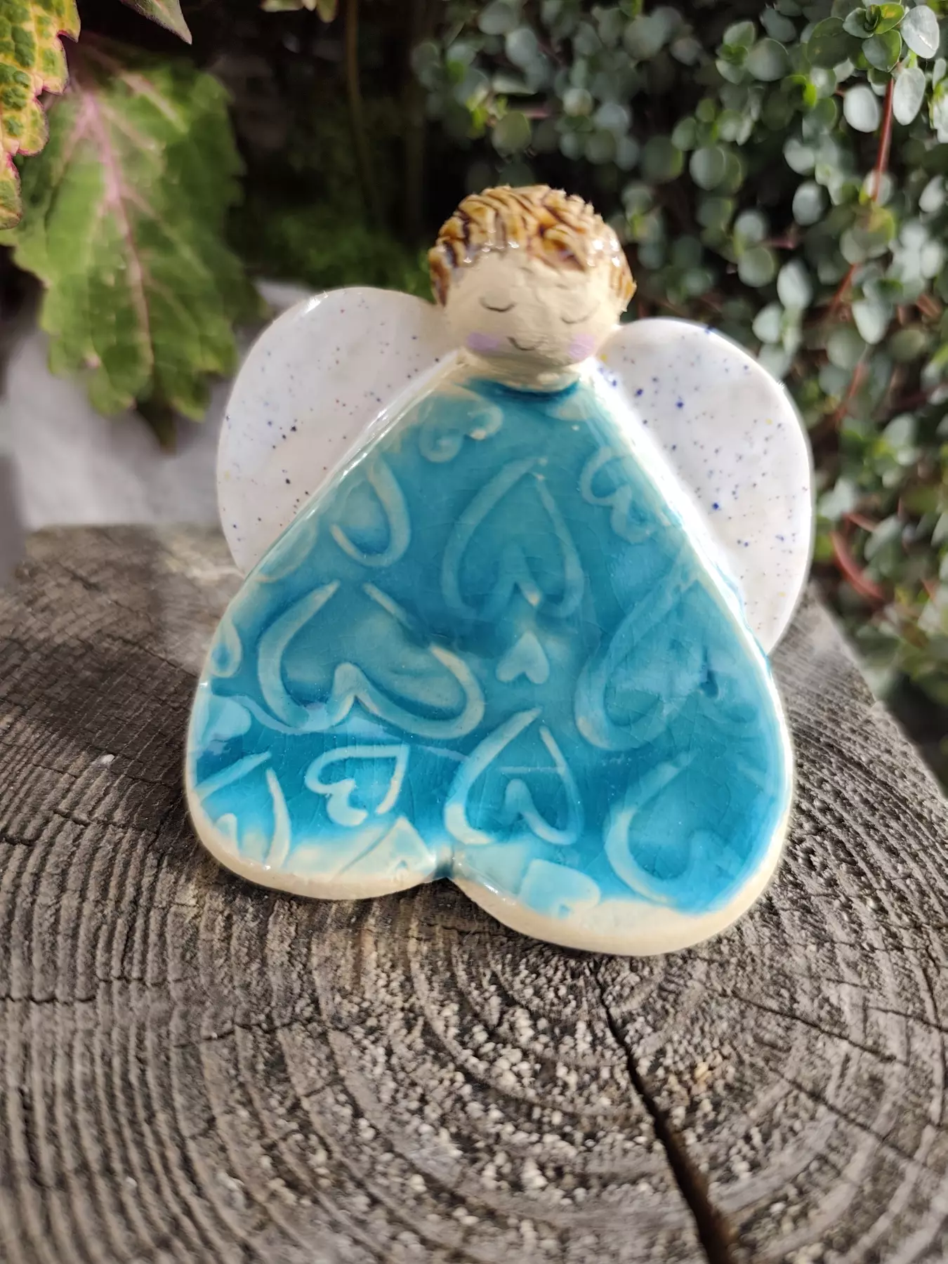 Anioł ceramiczny serduszko 19