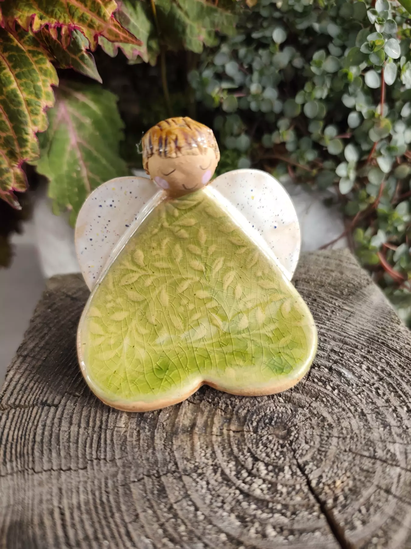Aniołek ceramiczny serduszko 14