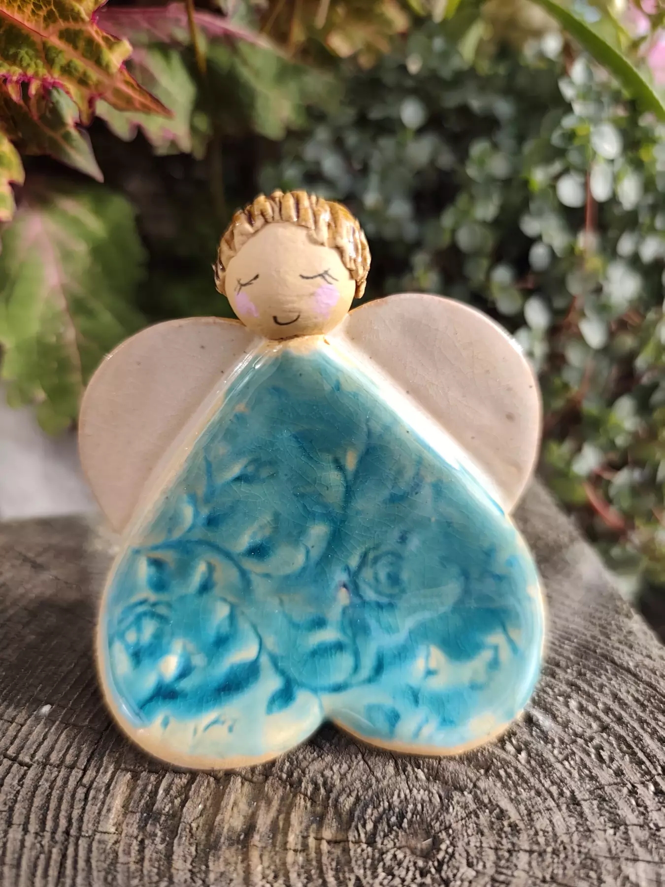 Aniołek ceramiczny serduszko 16