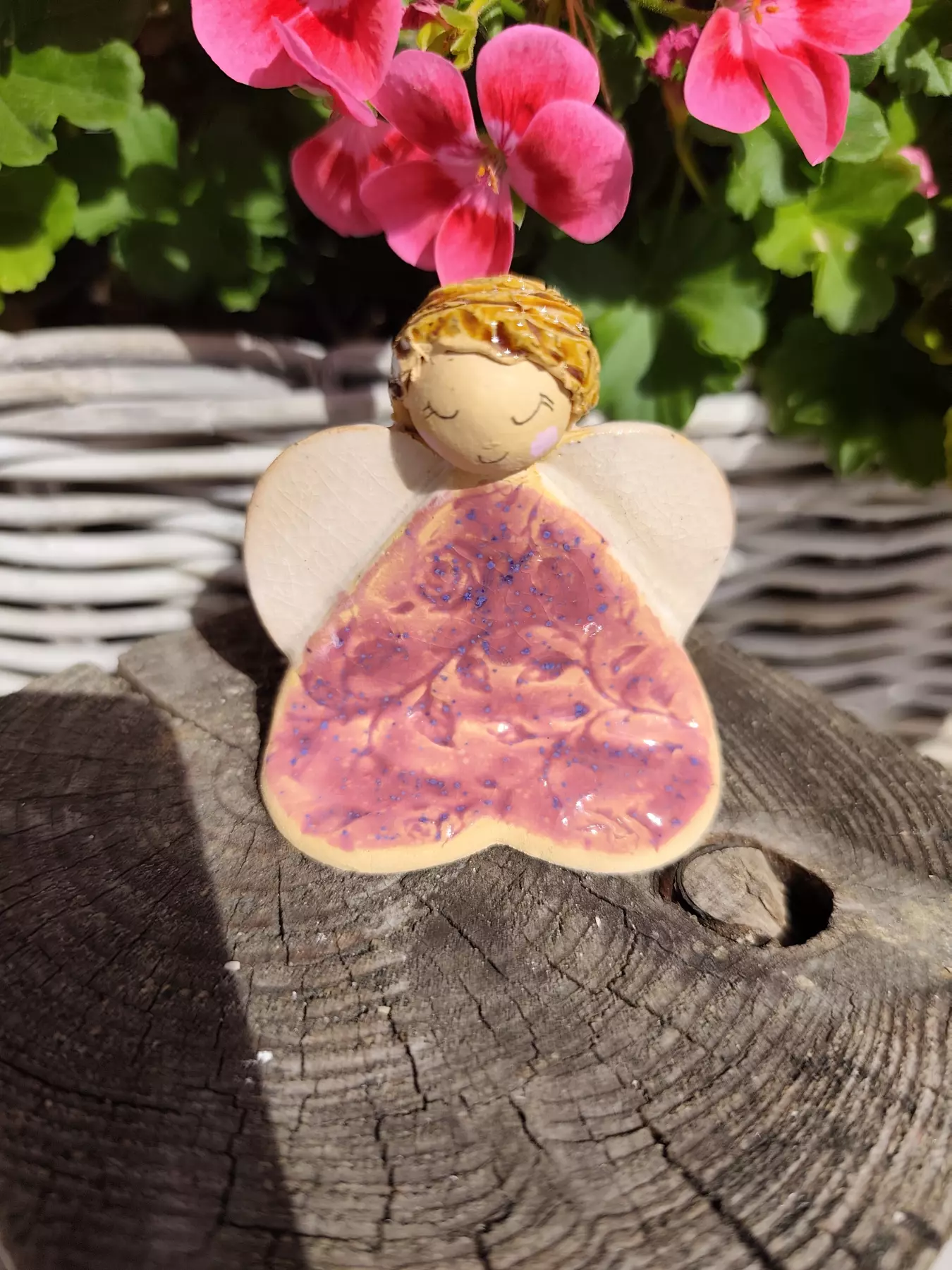 Aniołek ceramiczny serduszko