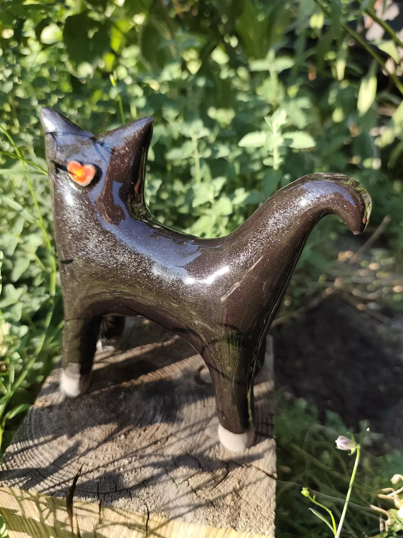 Czarny kot ceramiczny duży