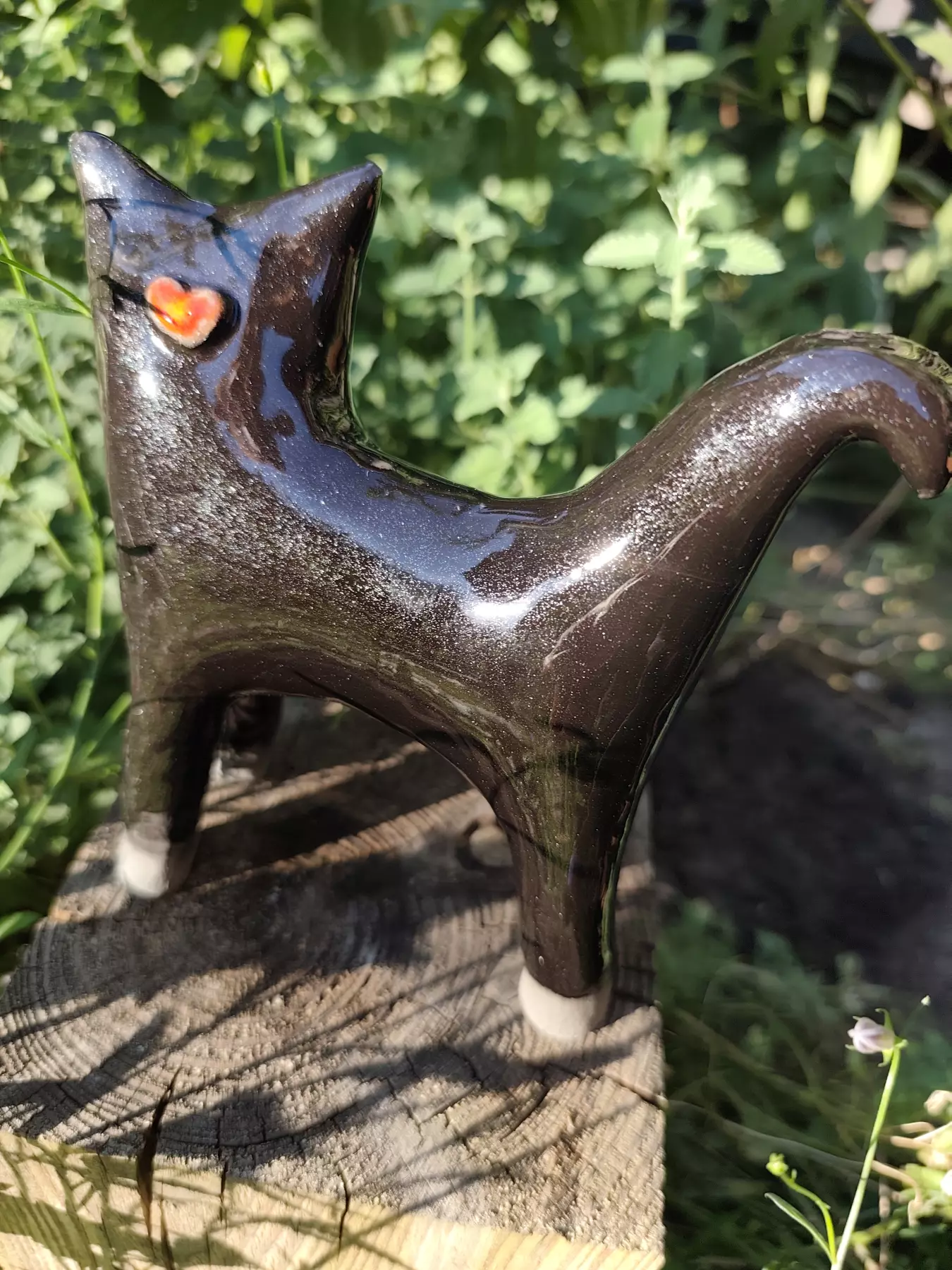 Czarny kot ceramiczny duży