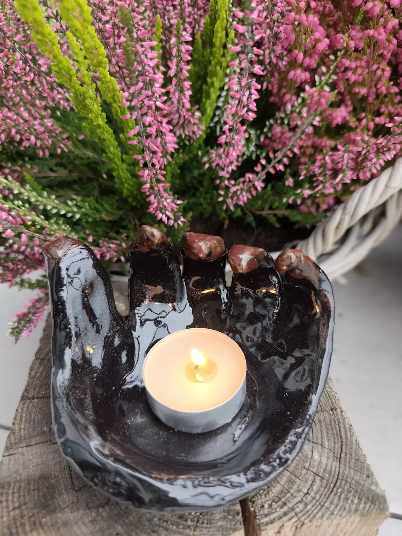 Dłoń ceramiczna Halloween podstawek pod świecę