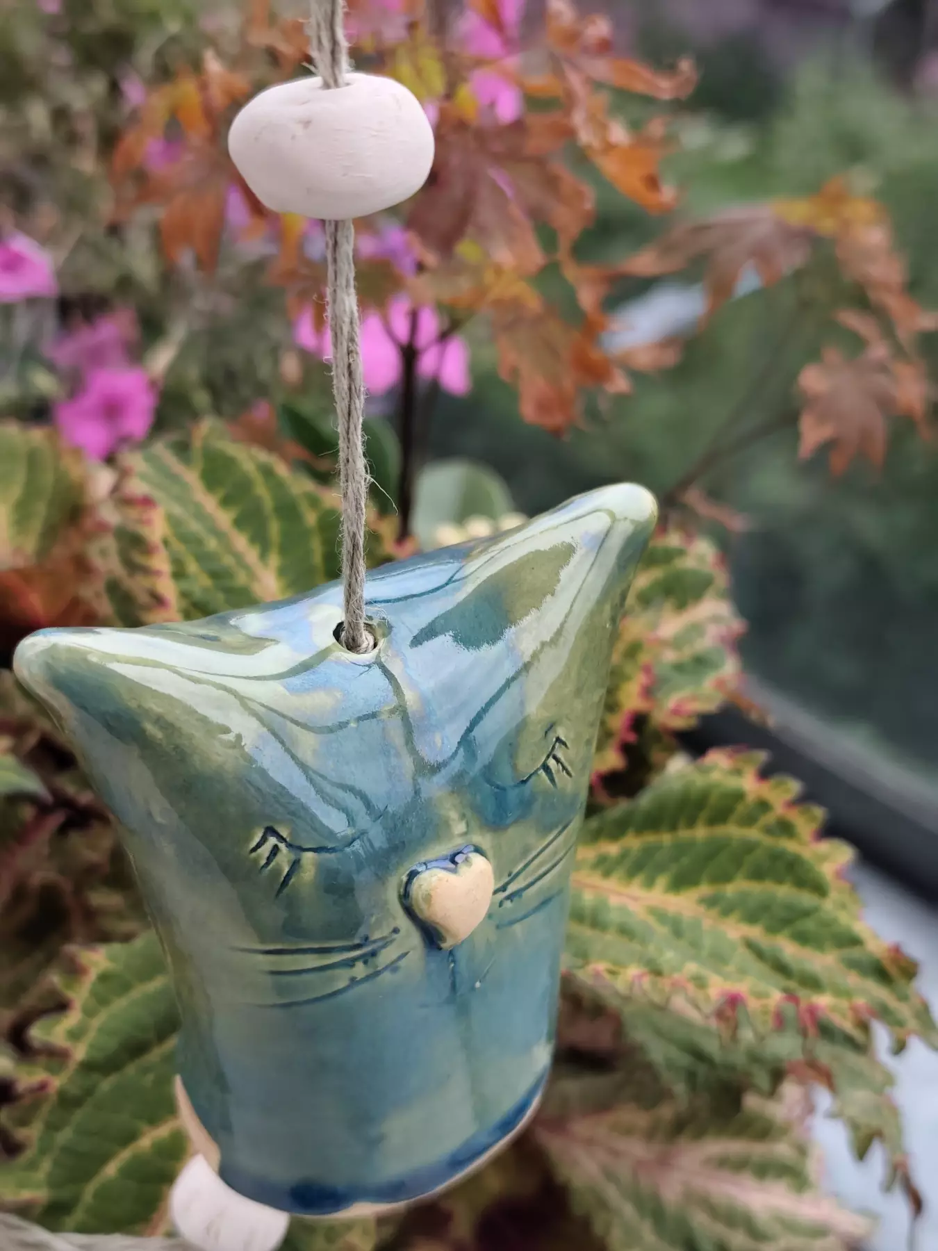 Dzwonek ceramiczny kotek
