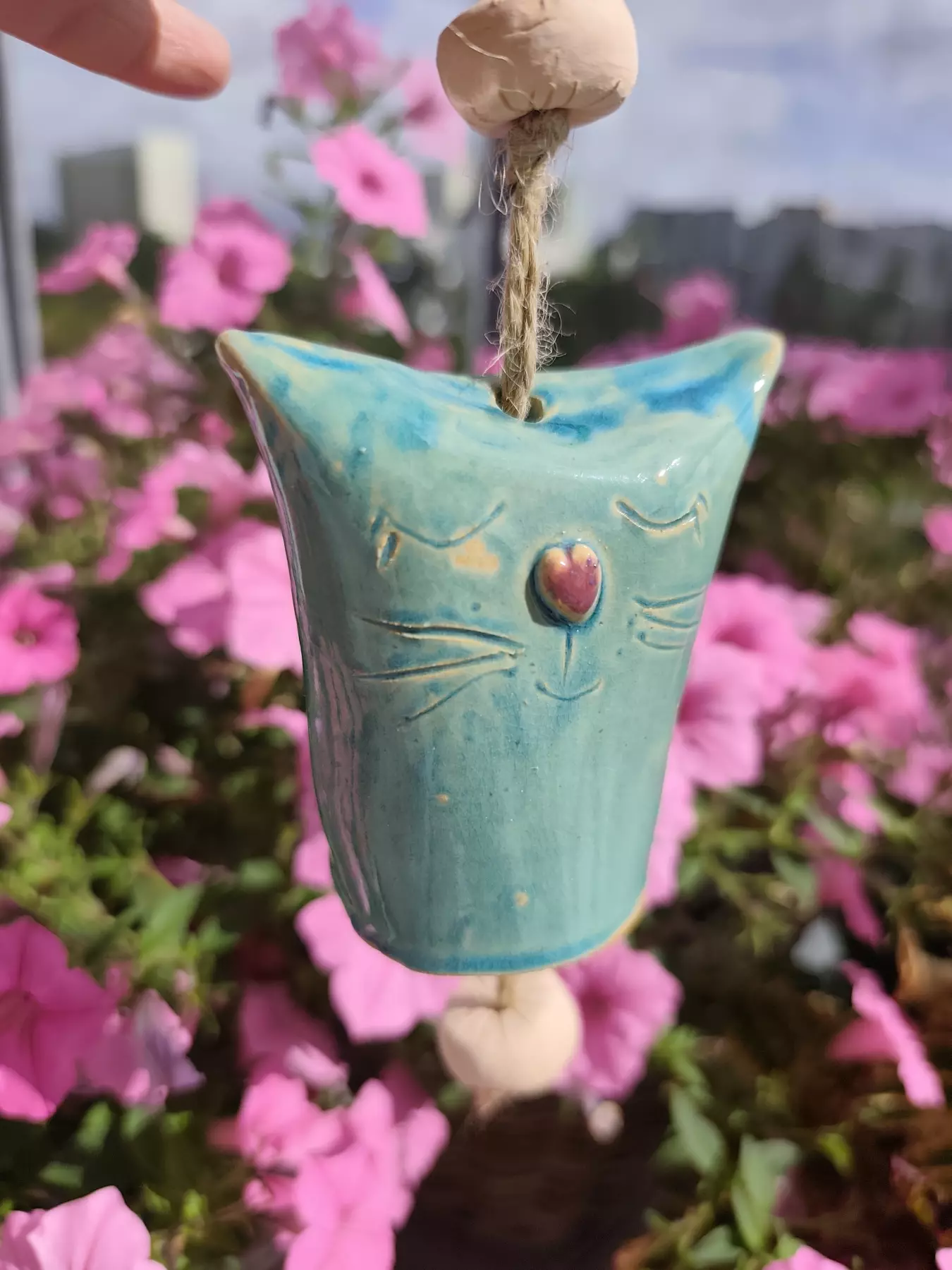 Dzwonek ceramiczny kotek
