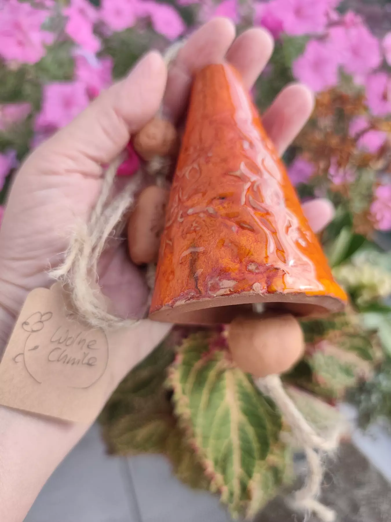 Dzwonek ceramiczny pomarańczowy