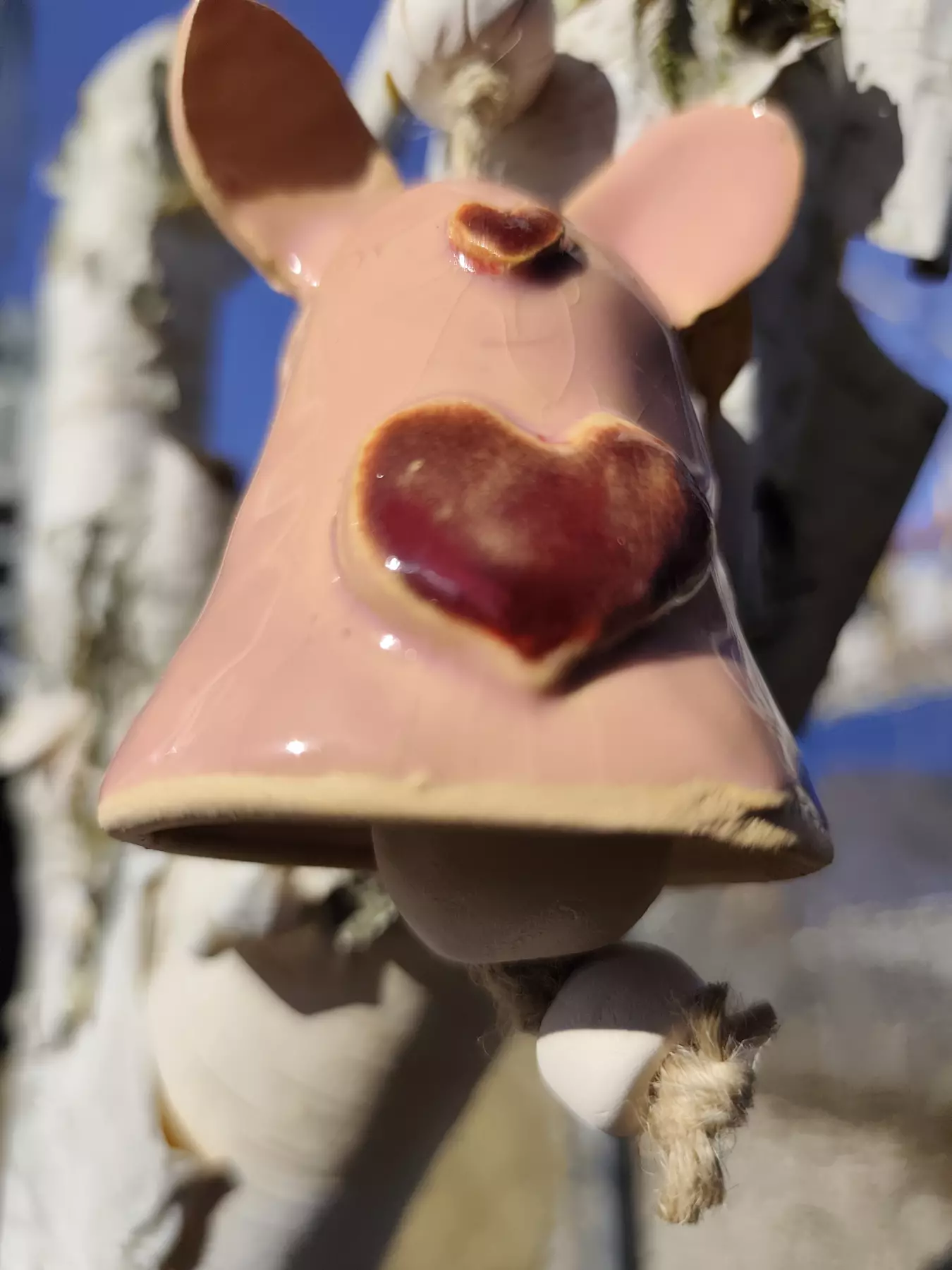 dzwonek zając ceramiczny