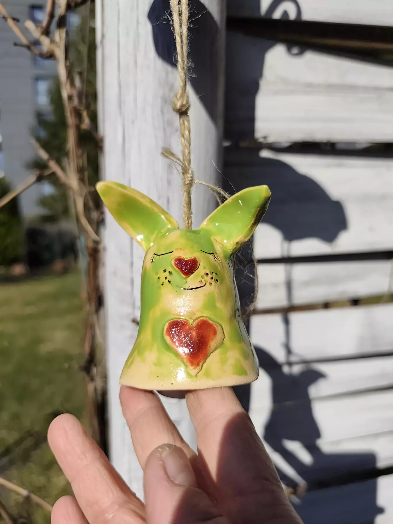 Dzwonek zając ceramiczny