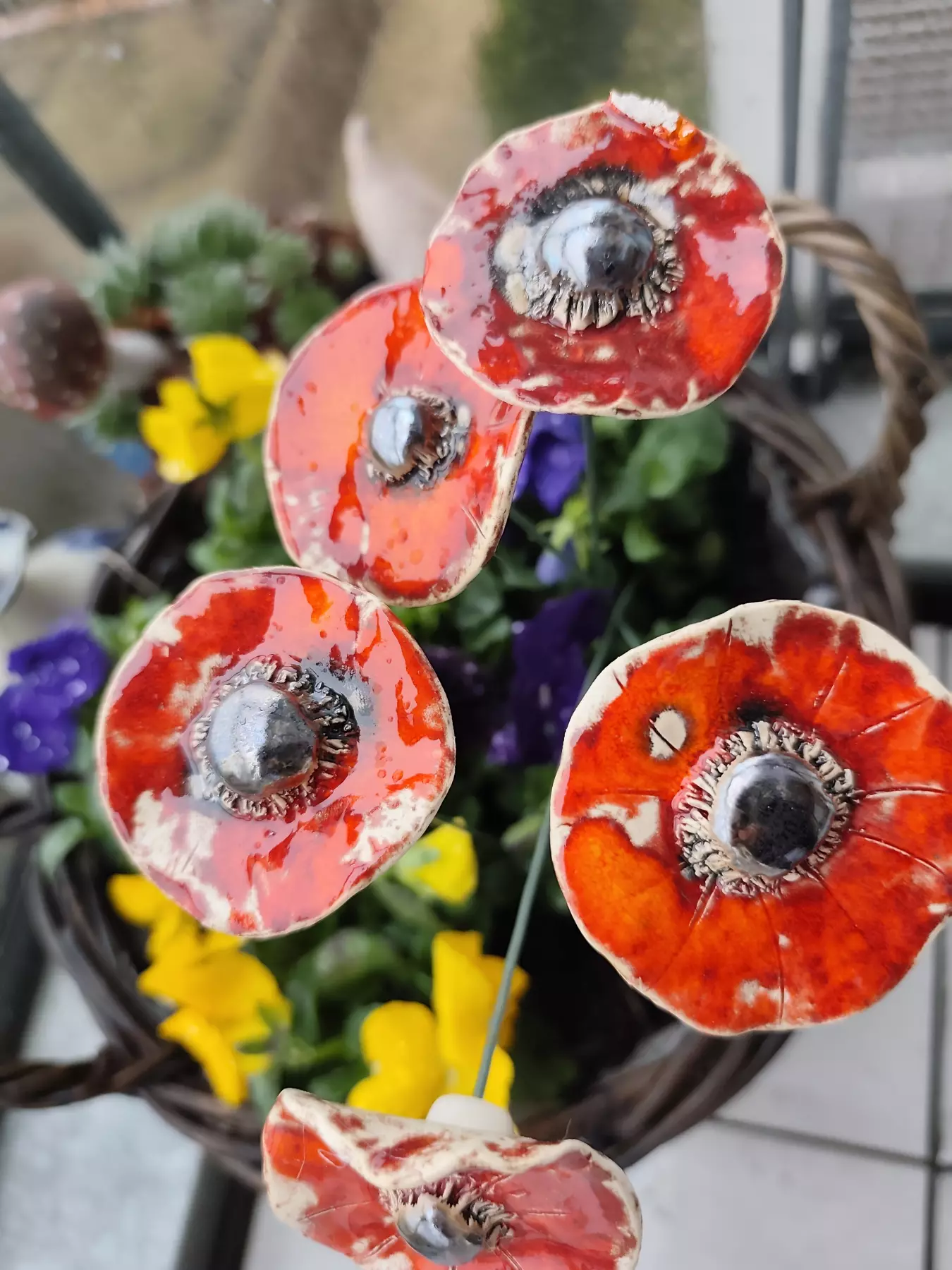 kwiaty ceramiczne 5 szt