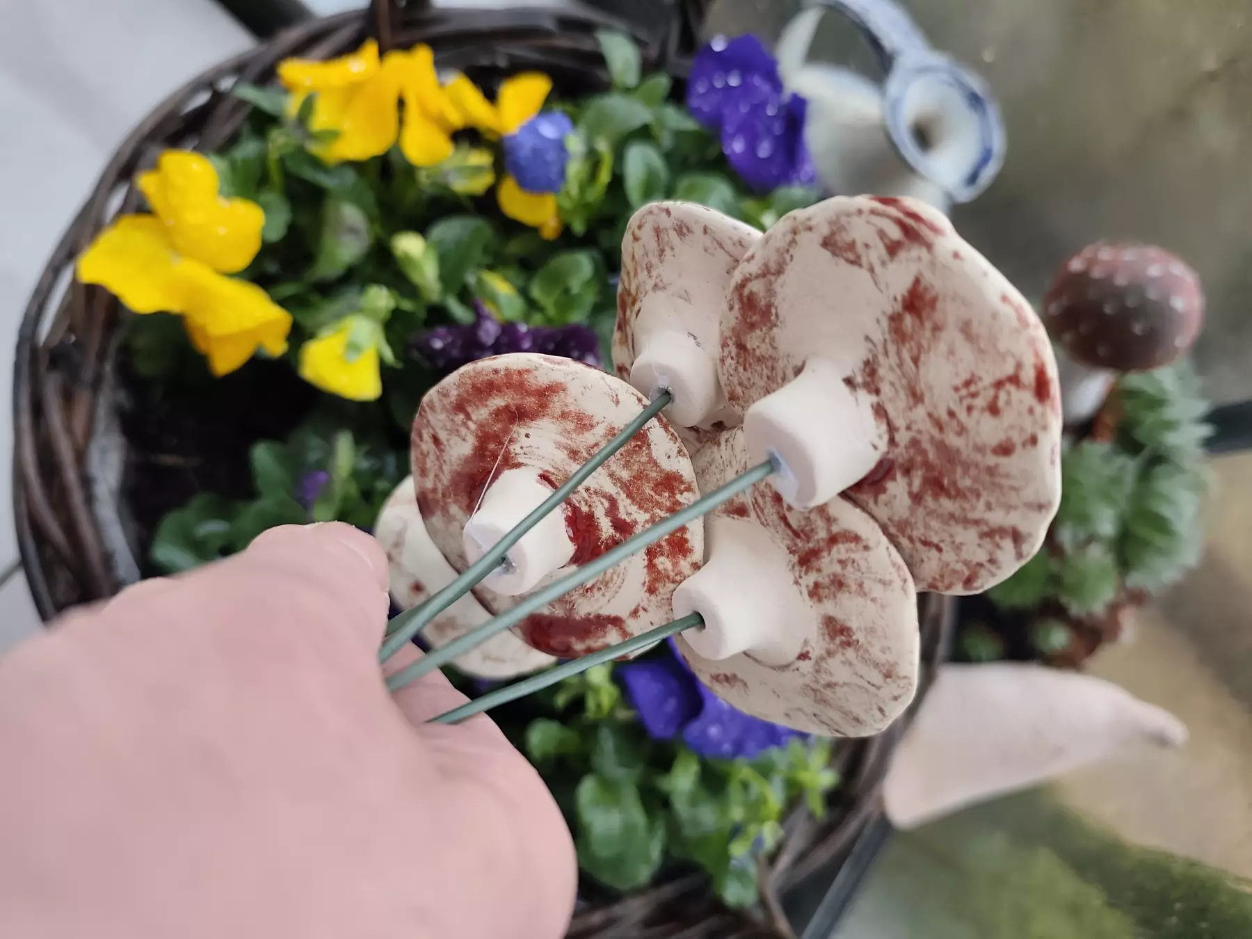 kwiaty ceramiczne 5 szt