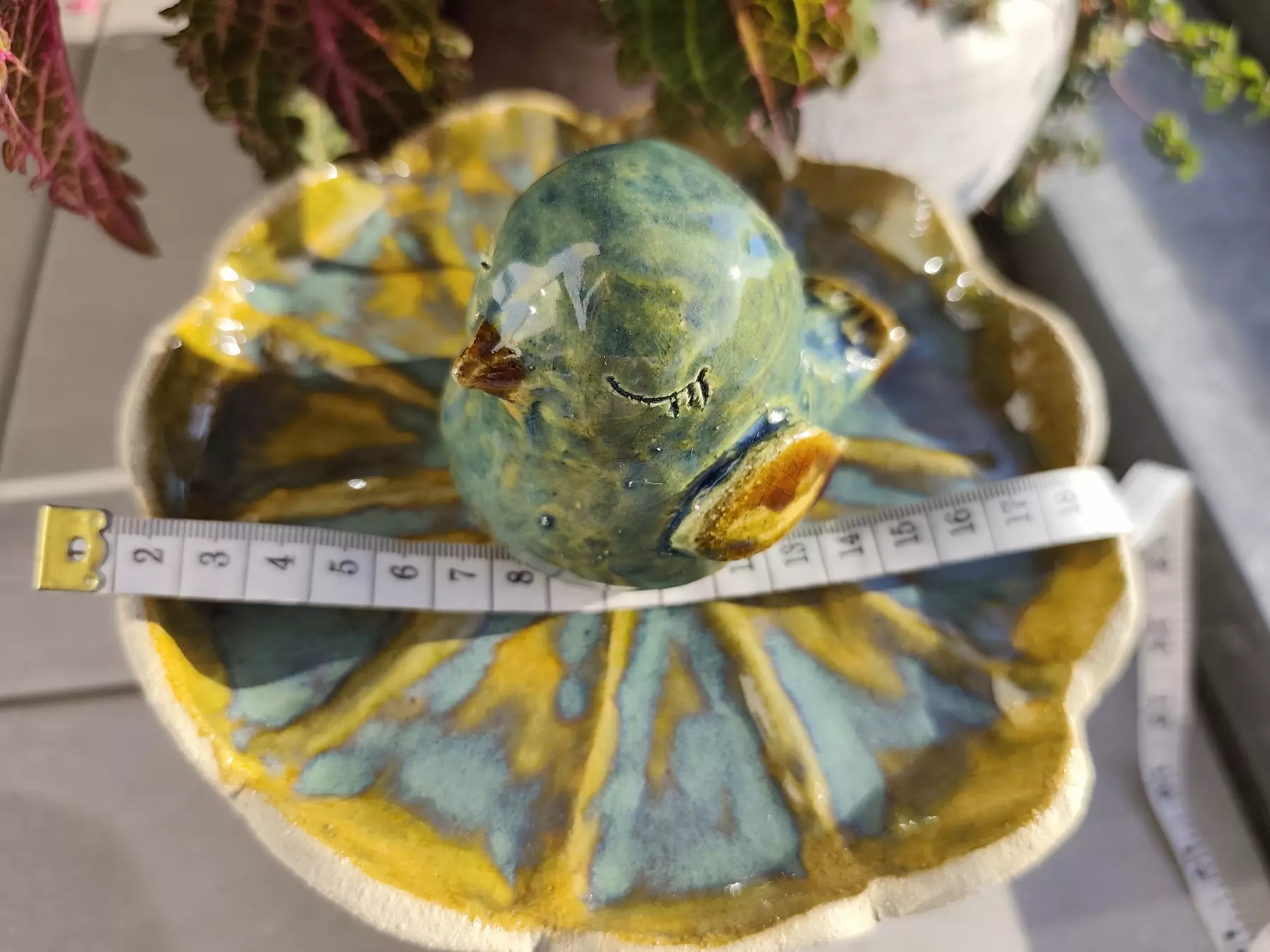 Poidło ceramiczne z wróblem