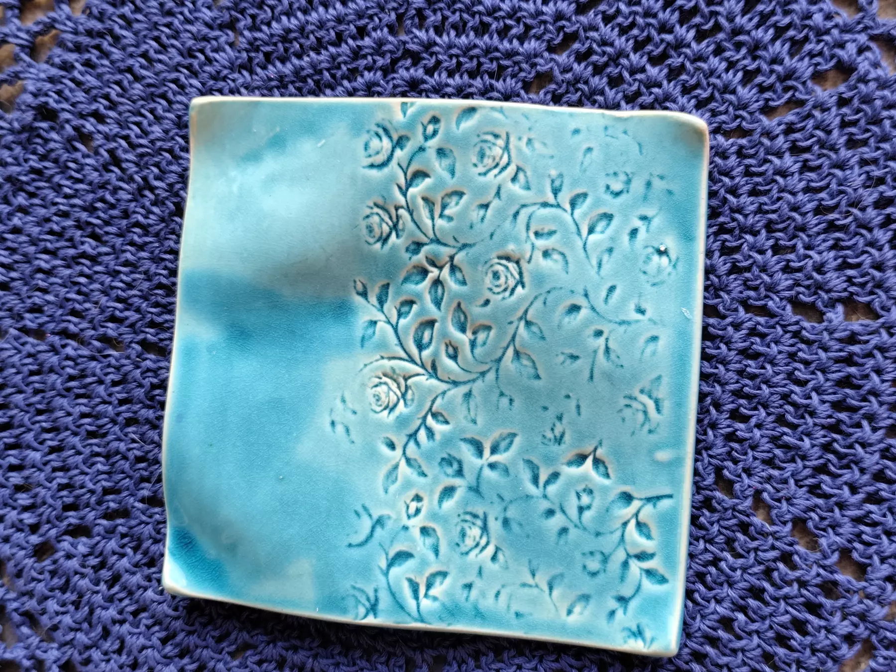 Pojemnik ceramiczny na biżuterię kwadrat