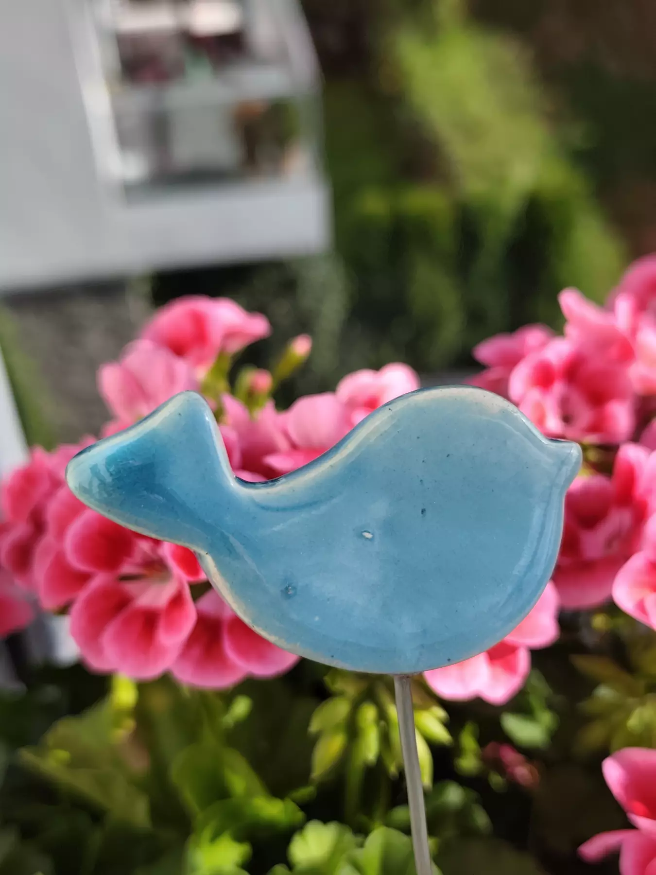 Ptaszki ceramiczne - ozdoba do kwiatka