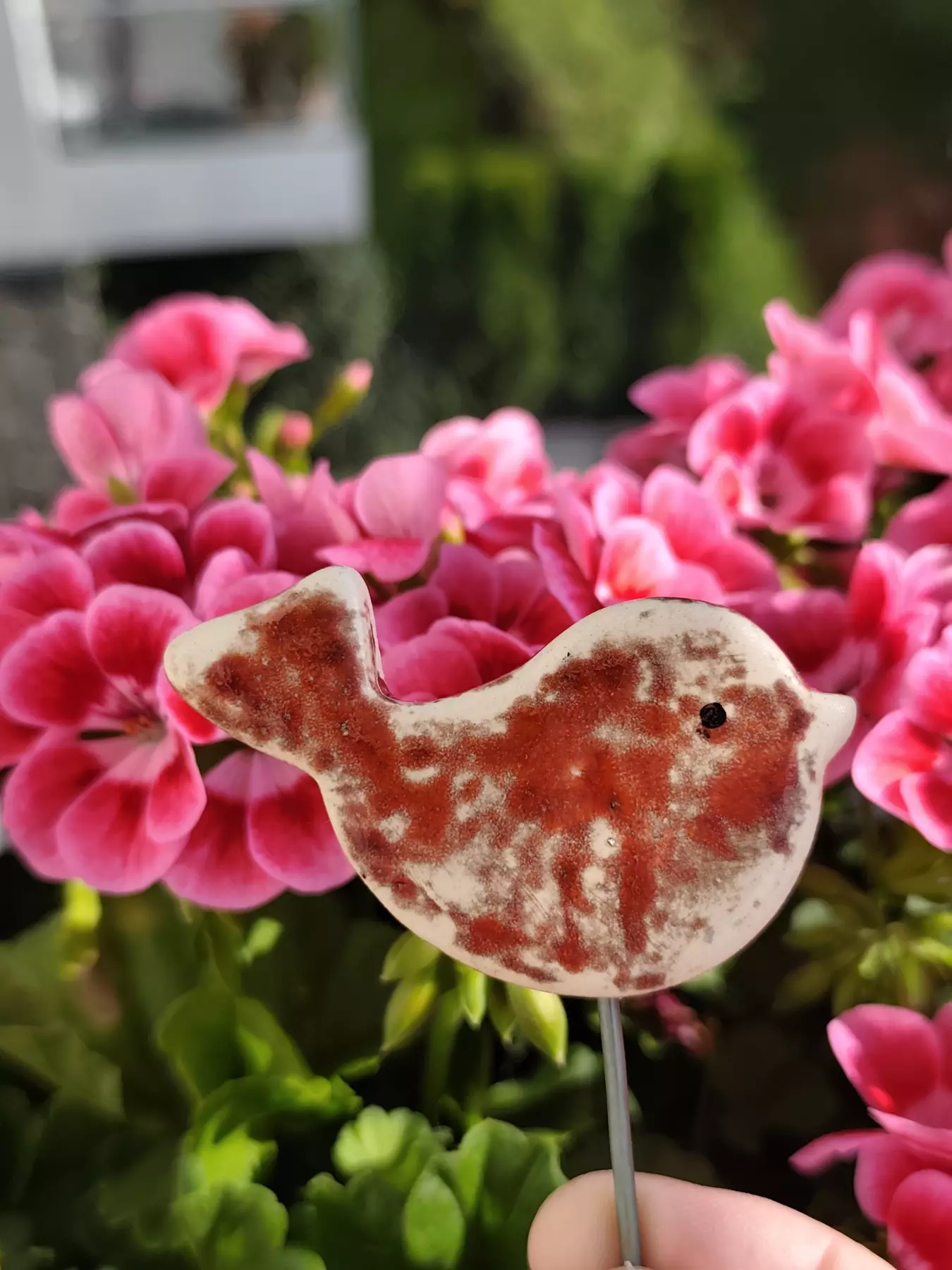 Ptaszki ceramiczne - ozdoba do kwiatka