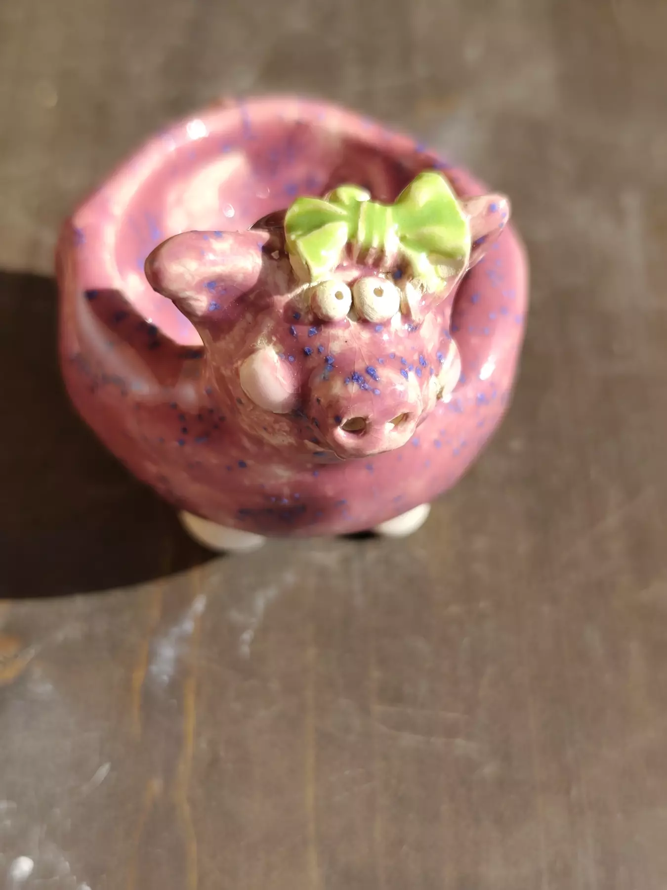 Świnka ceramiczna na biżuterię