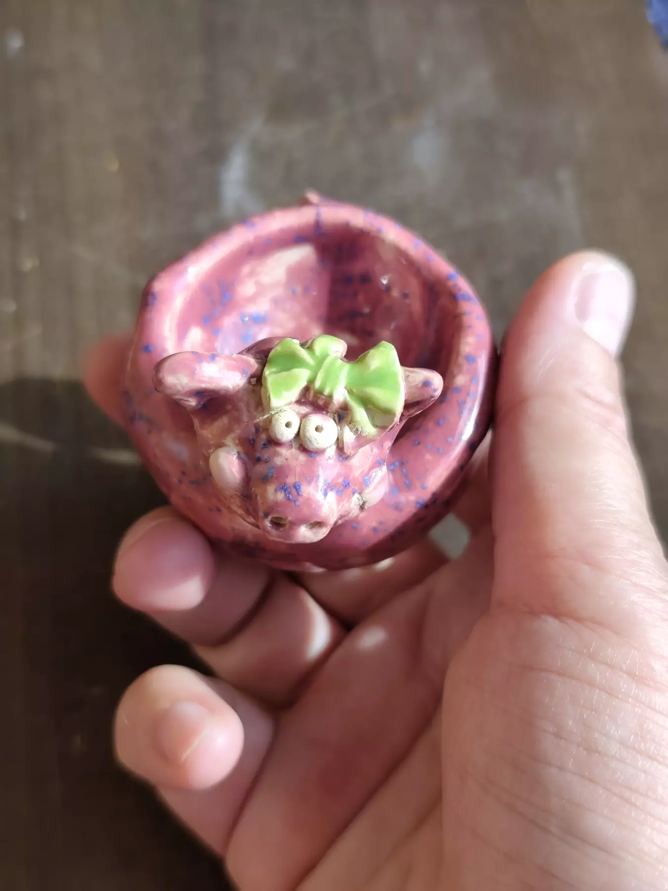Świnka ceramiczna na biżuterię